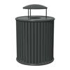 Zion 32 Gallon Powder Coated Steel Trash Receptacle