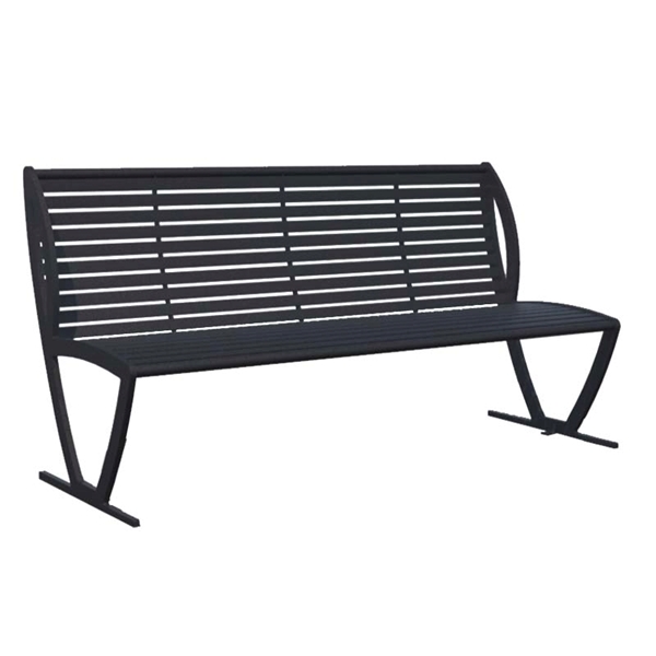 Zion Steel Bench with Back - 6 Ft.