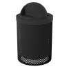 Trash Can 32 Gallon Plastic Coated Perforated Metal Includes Liner And Dome Top