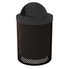Trash Can 32 Gallon Plastic Coated Perforated Metal Includes Liner And Dome Top