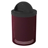 Trash Can 32 Gallon Plastic Coated Perforated Metal Includes Liner And Dome Top