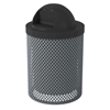 Trash Can 32 Gallon Plastic Coated Perforated Metal Includes Liner And Dome Top