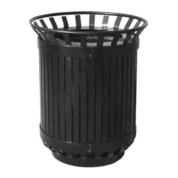 45 Gallon Iron Valley Powder-Coated Strap Steel Trash Can, 340 Lbs.