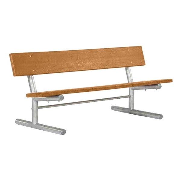 Recycled Plastic Park Bench with Galvanized Steel Frame - 6 or 8 Ft.