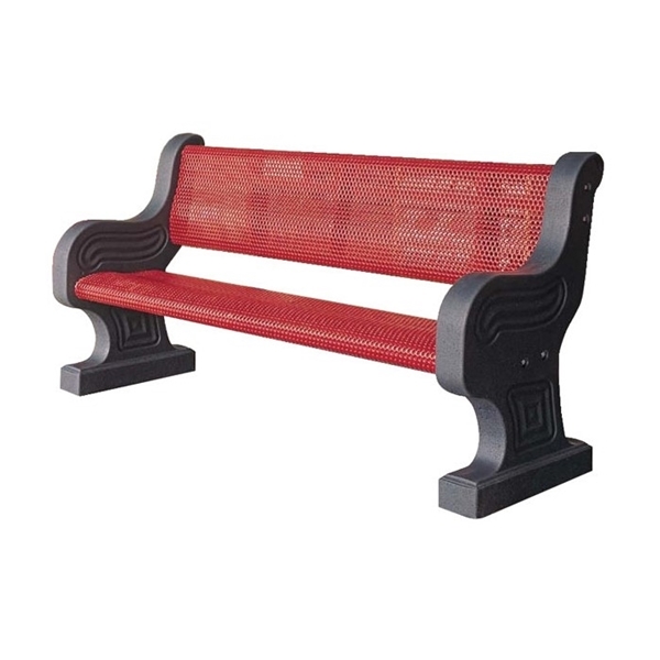 Concrete Bench with Powder Coated Seat