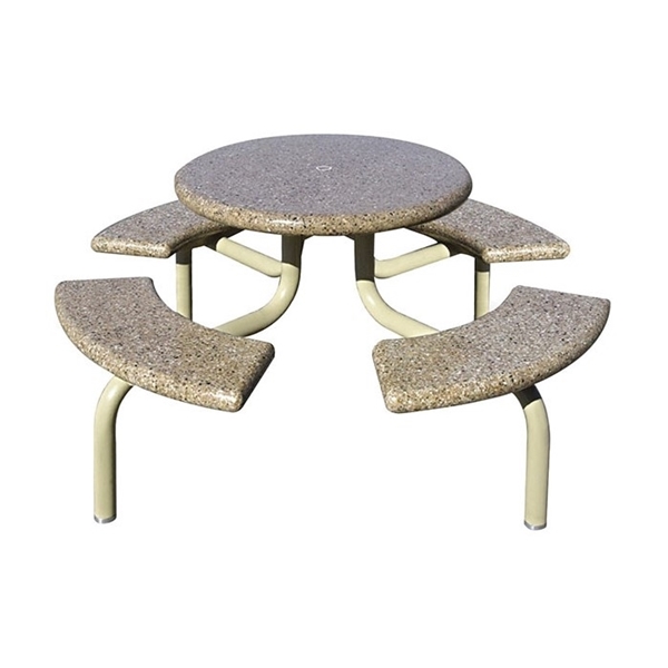 Concrete Picnic Table with Steel Frame