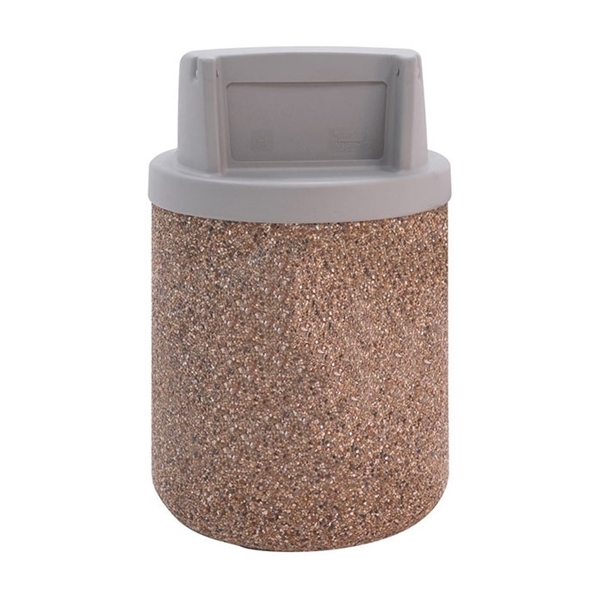 Trash Receptacle with Self-closing Dome Top