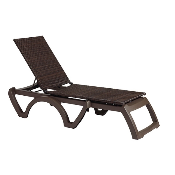 Java Plastic Resin Sling Chaise Lounge - Bronze	