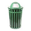 Round 36 Gallon Trash Can Powder Coated Steel with Dome Top, Portable