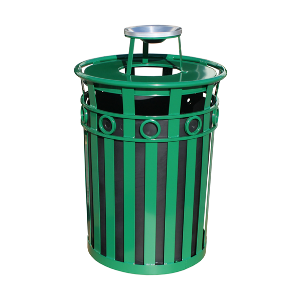Picture of Trash Can, 36 Gallon Wydman Round Powder Coated Steel with Ash Top, Portable