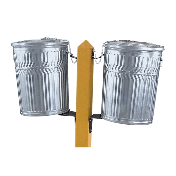 Double Side Can Post 6 In. Wooden, In-Ground Mount	