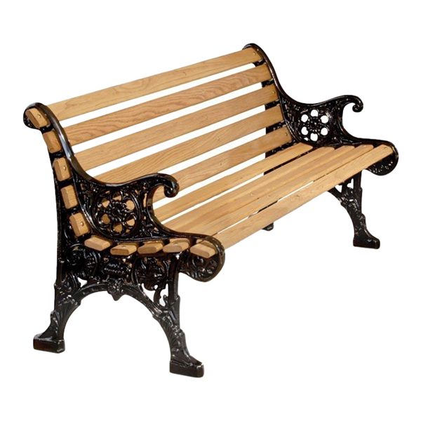 Wooden Bench With Back