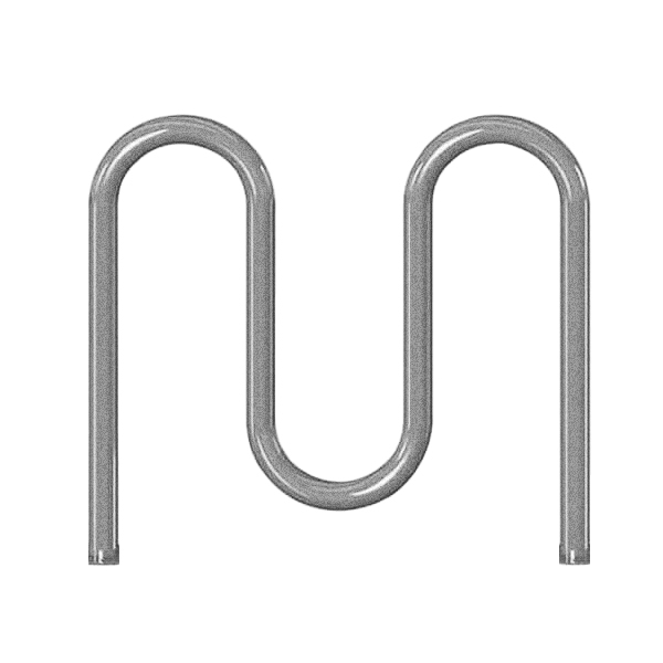 Bike Rack 5 Space 3 Loop Bike Rack 39 In. Galvanized 2 3/8 In. Pipe	