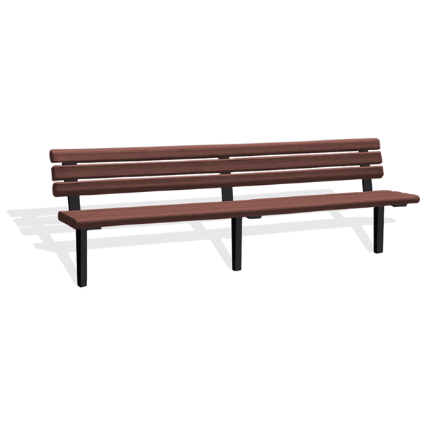 6 Ft. Recycled Plastic Bench with Armless Steel Frame	