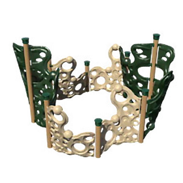 8-Section Bubble Wall Circle With Roto-Molded Plastic Climber - Freestanding Playground Component
