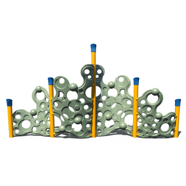 4-Section Bubble Wall With Roto-Molded Plastic Climber - Freestanding Playground Component 