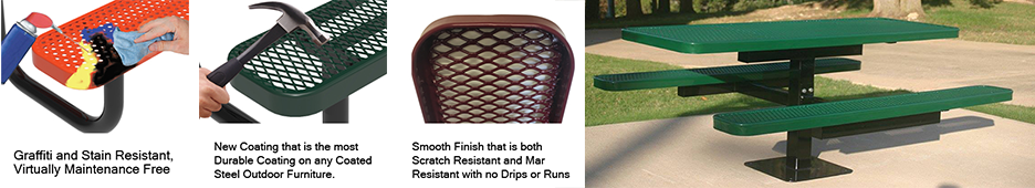 Thermoplastic Picnic Tables Prevents Offensive Graffiti in Parks and Schools