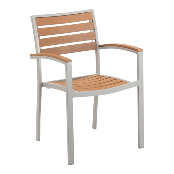 Faux Teak Dining Armchair