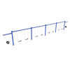 7/8 Foot High Elite Commercial Swing Set With 8 Belt Swings And 2 Bucket Seat - 4 Bay, 2 Cantilever Frame - Quick Ship - Pacific Blue