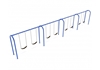 8 Foot High Elite Arched Post Commercial Swing Set With 6 Belt Seats - 3 Bay - Quick Ship - Pacific Blue