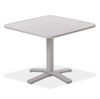 Squared 36" Hammered Marine Grade Polymer Dining Table With Aluminum X-Base Frame