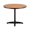 Round Faux Teak Top Dining Table