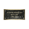 Bronze Memorial Park Bench Plaque