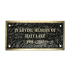 Bronze Memorial Park Bench Plaque