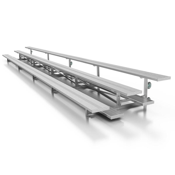 Tip and Roll 3 Row Bleachers 21 Foot Aluminum	