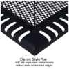 Picture of 46" Square Rolled Edge Expanded Metal Thermoplastic Picnic table with Attached Seats, Inground or Surface Mount