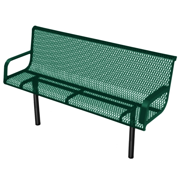 Bench With Back 6 Ft. Plastic Coated Expanded	