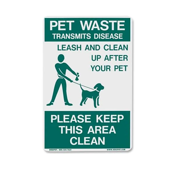 Dogipot Pet Waste Signs are Reflective On Leash Pet Signs	