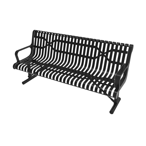 6 ft. Contoured Slatted Metal ELITE Series Bench - 210 lbs.	