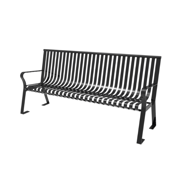 4 Ft. Downtown Mod Slat Back Bench