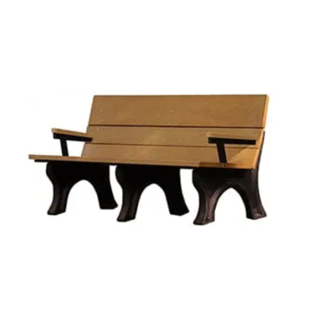 ADA Recycled Plastic Bench with Arms – Picnic Furniture