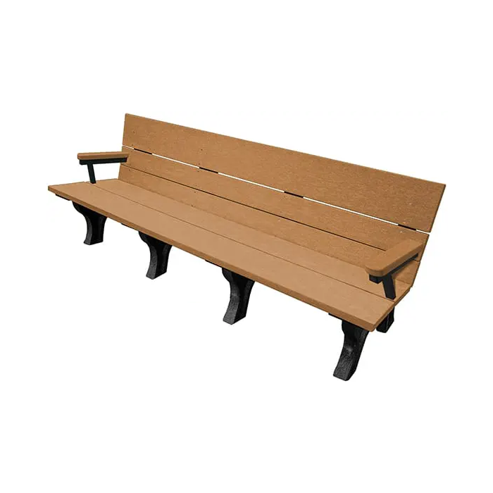 ADA Recycled Plastic Bench with Arms – Picnic Furniture