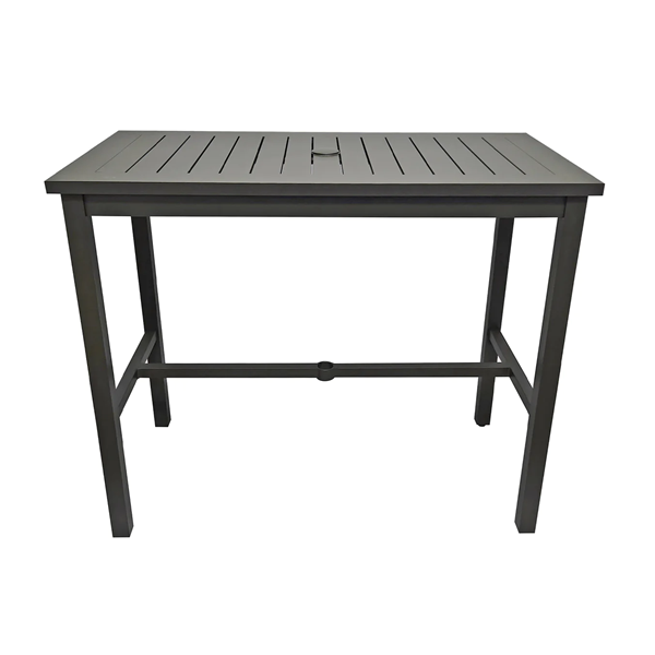 Slatted Top Rectangular Bar Table 