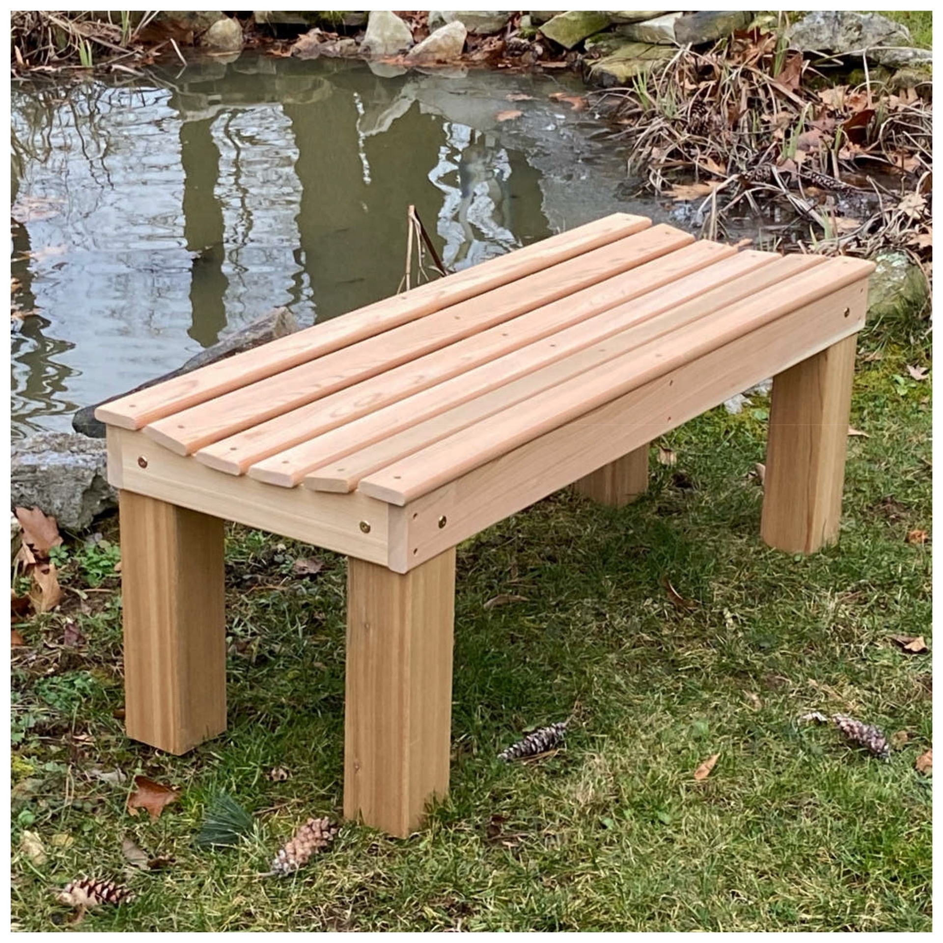 Courtyard Backless Cedar Bench - Picnic Furniture