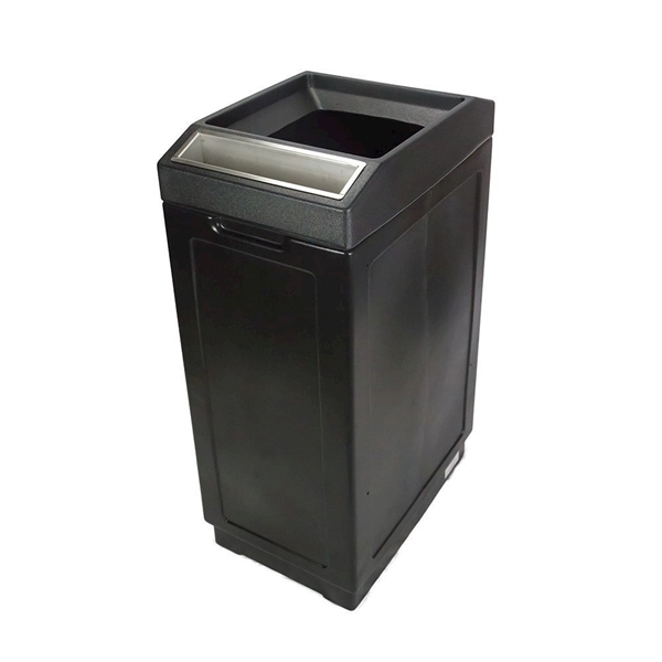 Open Trash Receptacle With Ashtray