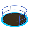 PFS064 - One Capacity Wheelchair Accessible Playground Merry Go Round - Ages 2 To 12 Years - Blue