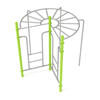 PTC004 - 270-Degree Rung Ladder Monkey Bars Playground Equipment - Ages 5 to 12 yr - Gray on Green