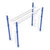 PTC015 - Double Parallel Bar Ladder Playground Climber - Ages 5 To 12 Yr - White on Blue