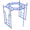 PTC013 - Octagon Rung Horizontal Monkey Bar Ladder - Ages 5 To 12 Yr - Blue on Gray