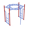PTC013 - Octagon Rung Horizontal Monkey Bar Ladder - Ages 5 To 12 Yr - Blue on Red