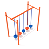 PTC017 - Single Row Pebble Bridge Playground Stepping Stones - Ages 5 To 12 Yr - Alternate