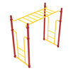 PTC001 - Straight Rung Horizontal Ladder Free Standing Monkey Bars - Ages 5 To 12 Yr  - Yellow on Red