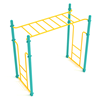 PTC001 - Straight Rung Horizontal Ladder Free Standing Monkey Bars - Ages 5 To 12 Yr  - Yellow on Cyan