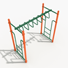 PTC007 - Straight Trapezoid Loop Ladder Playground Climber - Ages 5 To 12 Yr  - Green on Orange
