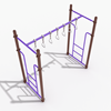 PTC009 - Straight Swinging Ring Ladder Playground Climber - Ages 5 To 12 Yr -  Purple on Brown