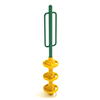PFS034 - 3 Pods Free Standing Pod Climbing Playground Equipment - Ages 2 To 12 Yr - Green on Yellow
